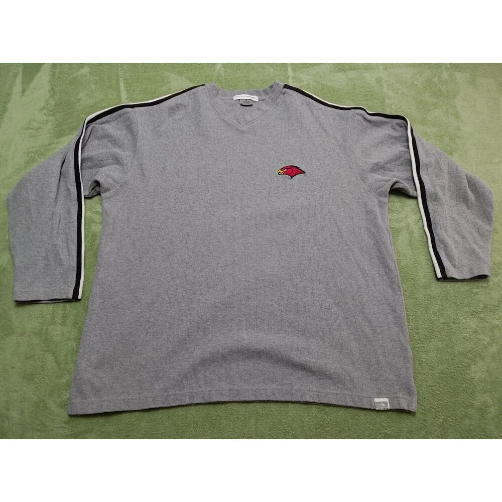 St Louis Cardinals Sweater Mens XL Gray V-Neck Pullover Long Sleeve MLB Football